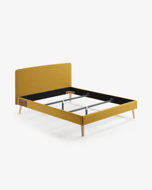 Dyla bed, 150x200 cm mustard