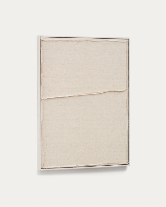 마하 화이트 린넨 수평선 벽장식 52 x 72 cm