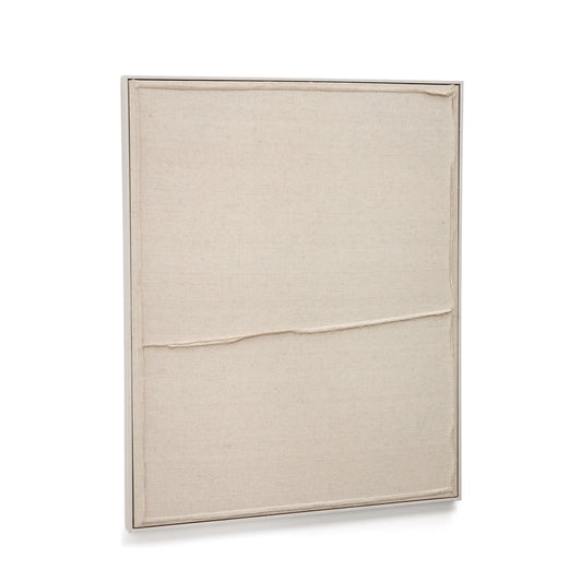 Maha white wall hanging with horizontal line 82 x 102 cm