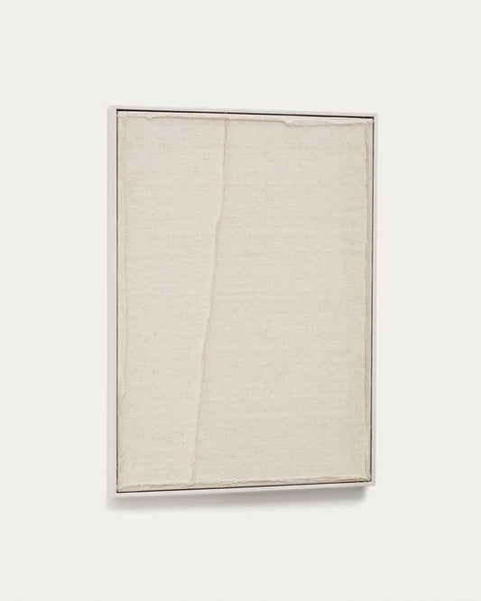 마하 화이트 린넨 수직선 벽장식 52 x 72 cm