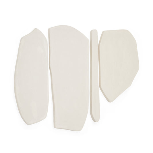 Siluna set of 4 wall panels in white papier-mâché