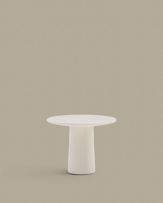 알바넬라 GFRC 시멘트 소파 테이블 Ø65cm (글로시 화이트)