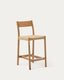 Yalia stool with backrest in solid oak wood with natural finish and rope seat, 65 cm, FSC Mix Credit