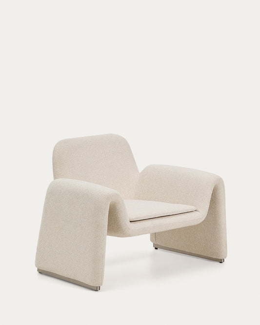 Melvia beige chenille armchair
