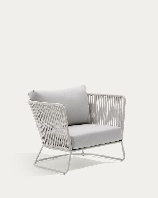 사콘 아웃도어 그레이 코드 아연도금 스틸 암체어 (낮은 등받이)