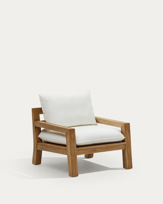 포르카네라 티크나무 목재 아웃도어 1인소파 라운지체어