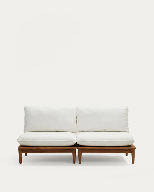 Portitxol set of 2 modular armchairs in solid teak