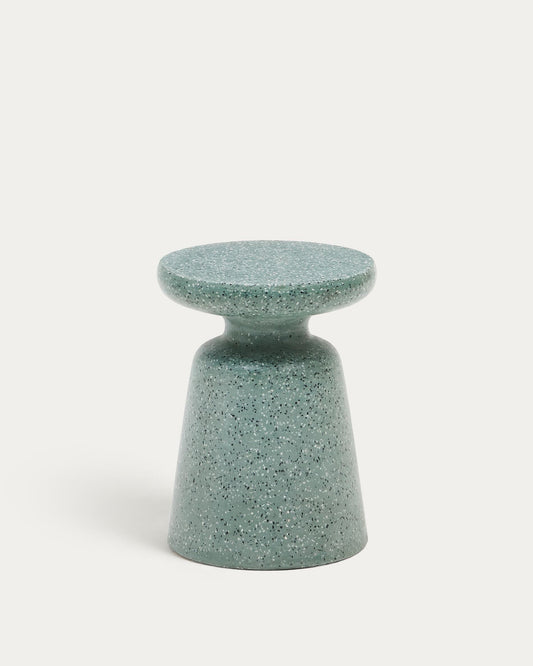 Mesquida outdoor side table in green terrazzo Ø 39 cm