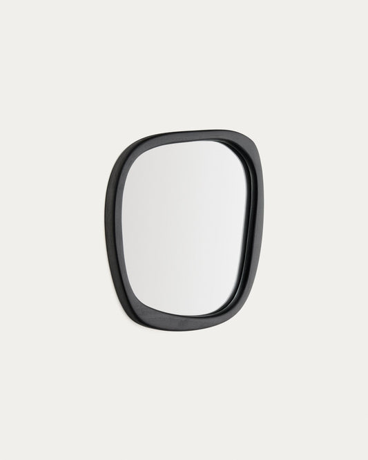 Alura black teak wood mirror 45,5 x 47 cm FSC 100%