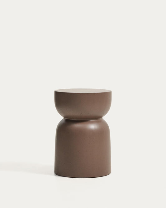 Garbet side table in brown concrete Ø 32cm