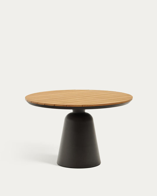 투돈스 라운드 아웃도어 100%FSC 티크나무 테이블 알루미늄 프레임, Ø120 cm