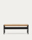 Zaide bench made of solid oak wood in a black finish and rope cord seat, 120 cm, FSC 100%