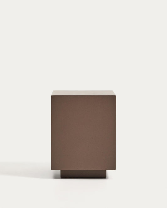 Rustella side table in brown concrete 35 x 35cm