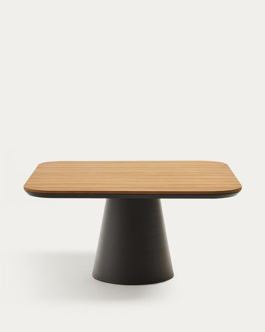 투돈스 사각 아웃도어 100%FSC 티크나무 테이블 알루미늄 프레임, 148 x 148 cm