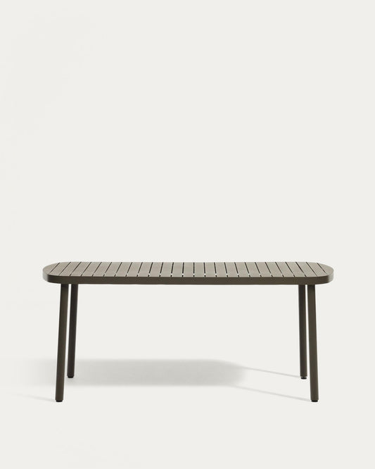 Joncols 야외용 알루미늄 테이블, 분말 코팅 그린 마감, 180 x 90cm