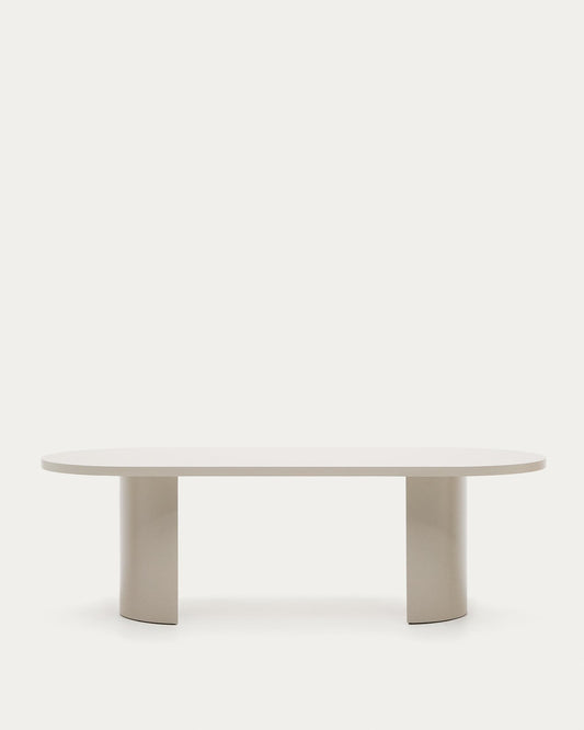 Nealy table in a lacquered MDF in an ecru finish, 240 x 100 cm