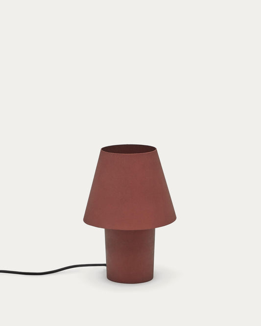 Canapost table lamp in metal with a terracotta painted finish