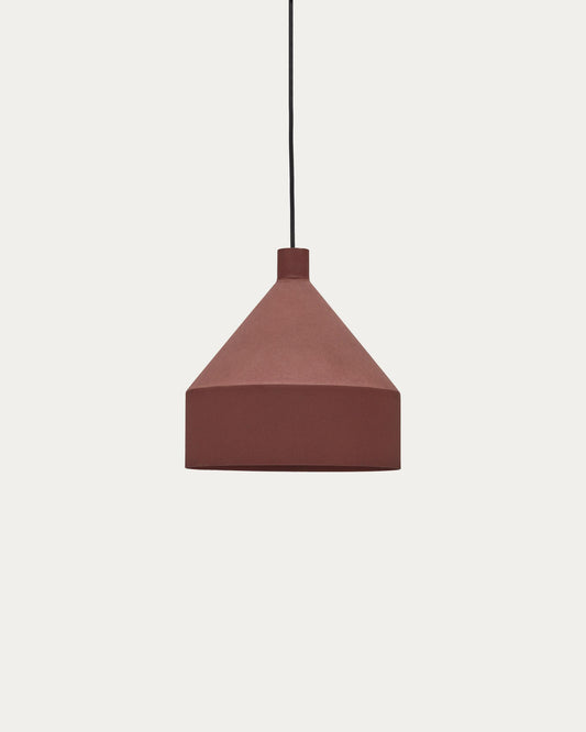 Peralta ceiling lamp in metal with a terractotta painted finish, Ø 30 cm
