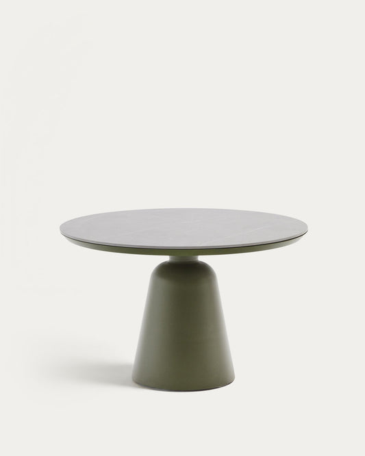 투돈스 라운드 아웃도어 그린 세라믹 테이블 알루미늄 프레임, Ø120 cm