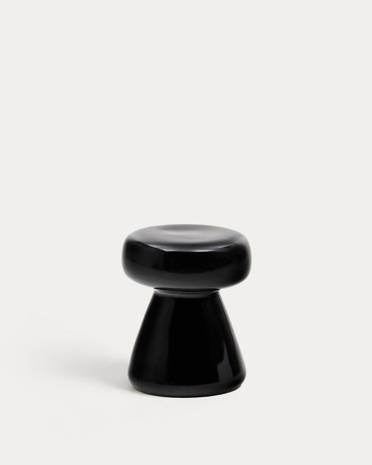 Manya black ceramic side table, Ø 38 cm