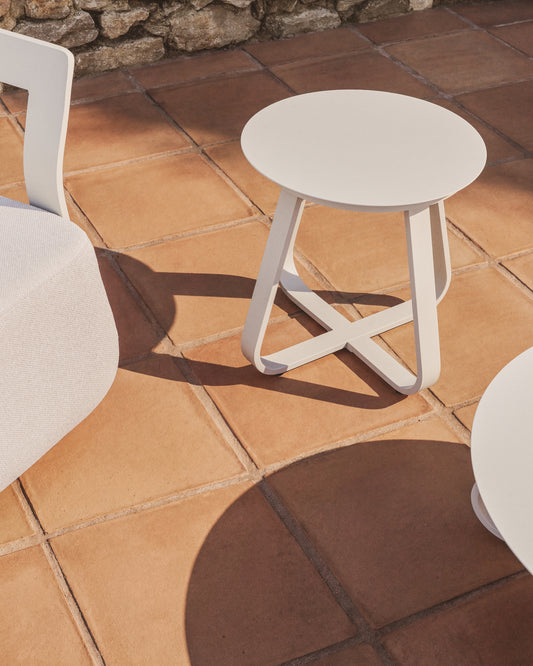 타마리스 아웃도어 알루미늄 사이드테이블 Ø48cm (에크루)