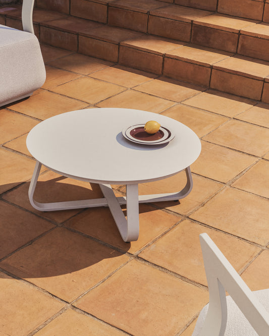 타마리스 아웃도어 알루미늄 소파테이블 Ø80cm (에크루)