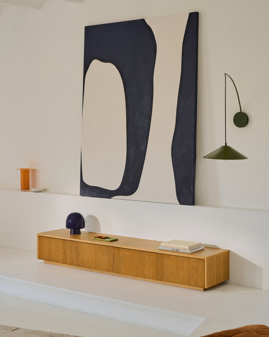 헬빈 FSC인증 오크 베니어 낮은 거실장 200 cm