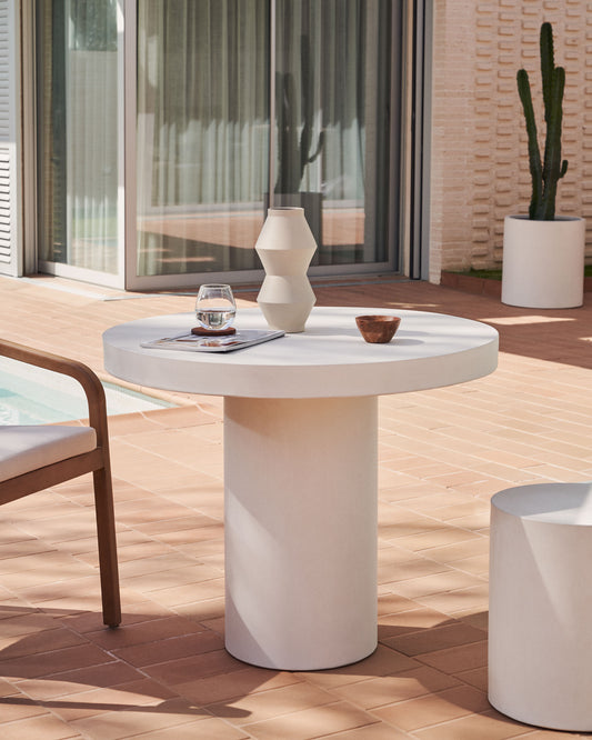 구아블라 화이트 시멘트 라운드 테이블 Ø 90cm
