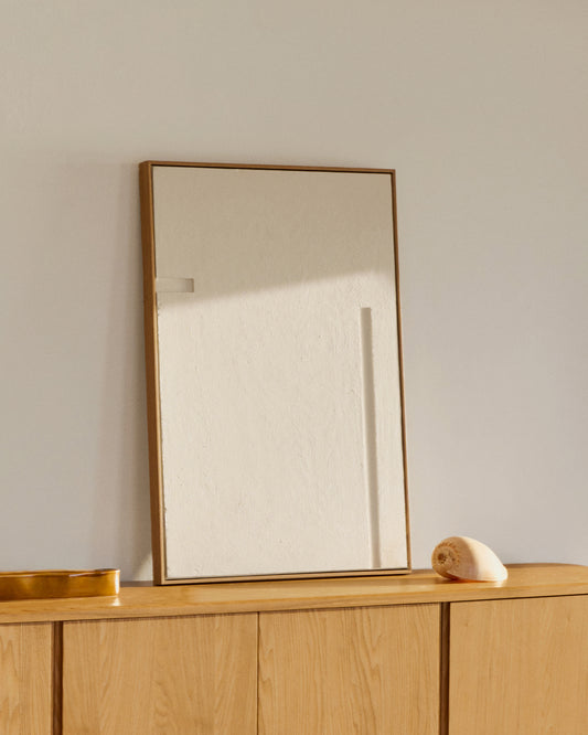 Sefri Picture with Straight Geometric Shapes in White 60 x 90 cm