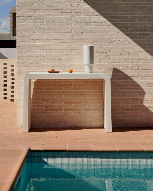 구아블라 화이트 시멘트 콘솔 테이블 120x80cm