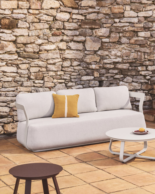 Tamaris ecru aluminium 3-seater sofa 217 cm