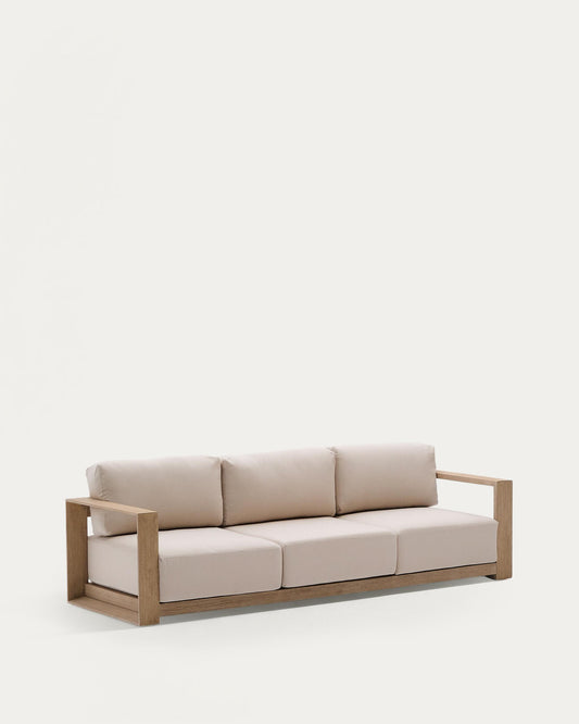 Ambra 3-seater sofa in solid acacia wood with light finish 249cm FSC 100%