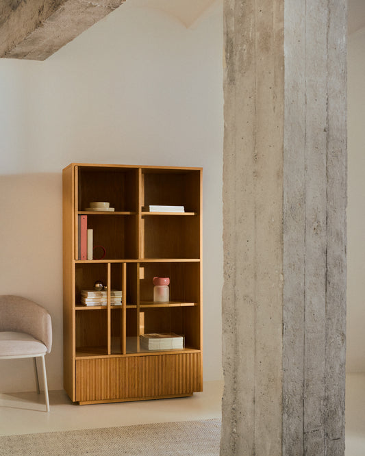 헬빈 FSC인증 오크 베니어 캐비닛 100x40xH174 cm