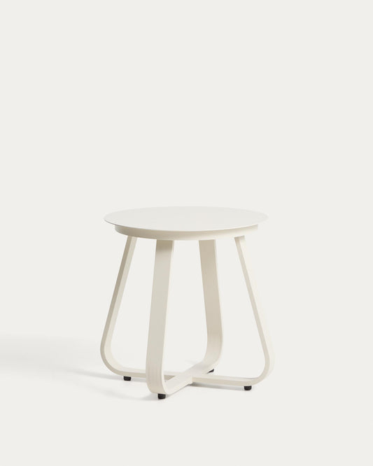 Tamaris ecru aluminium outdoor side table Ø48cm