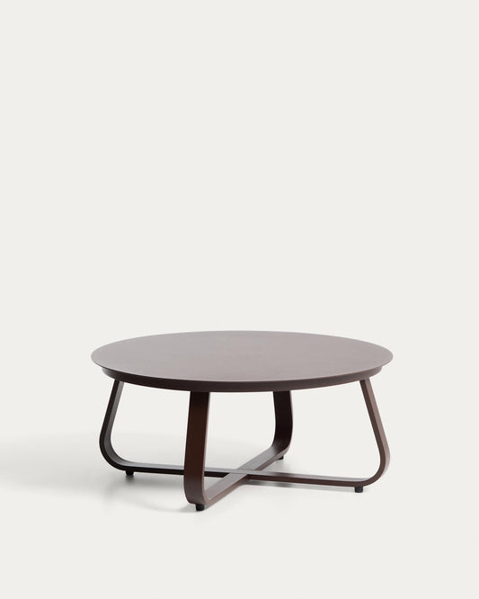 Tamaris brown aluminium outdoor coffee table Ø80cm