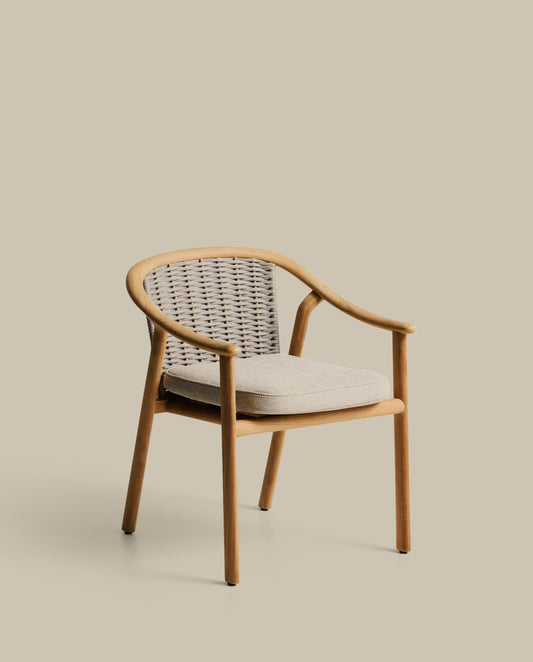 Elunda stackable outdoor chair in solid teak wood FSC 100%