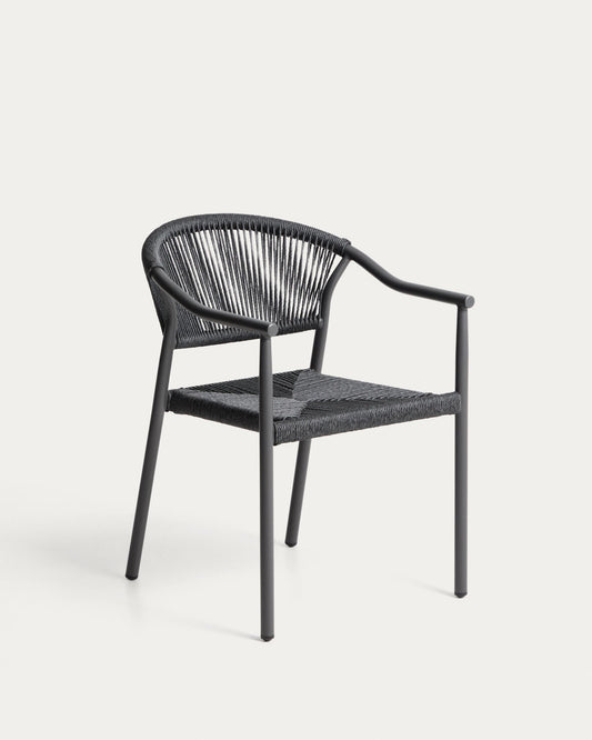 Livadia stackable outdoor chair in graphite aluminium