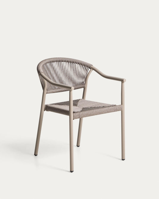 Livadia stackable outdoor chair in taupe aluminium