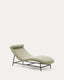 Osla divan in green chenille with brushed graphite stainless steel legs FSC 100% 174 cm