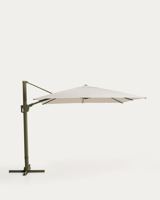 놀리 캔틸레버형 파라솔 베이지/그린 알루미늄 프레임  300 × 300 cm