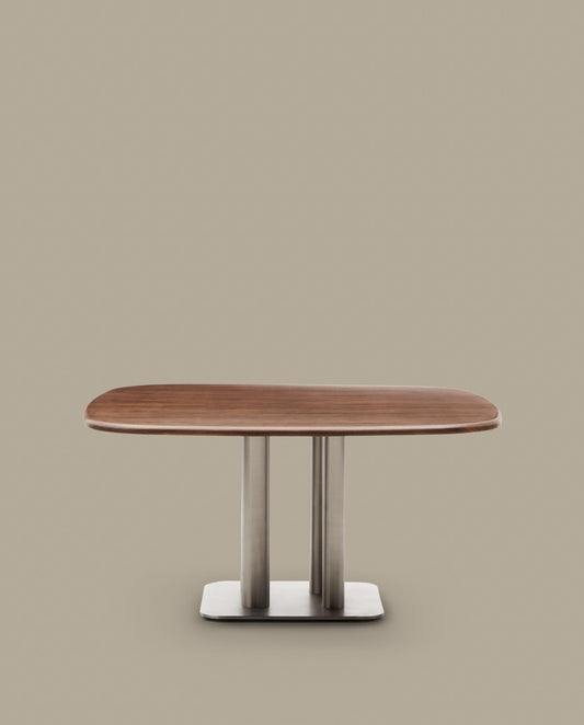 멜바르 월넛 베니어 다이닝 테이블 150x150cm