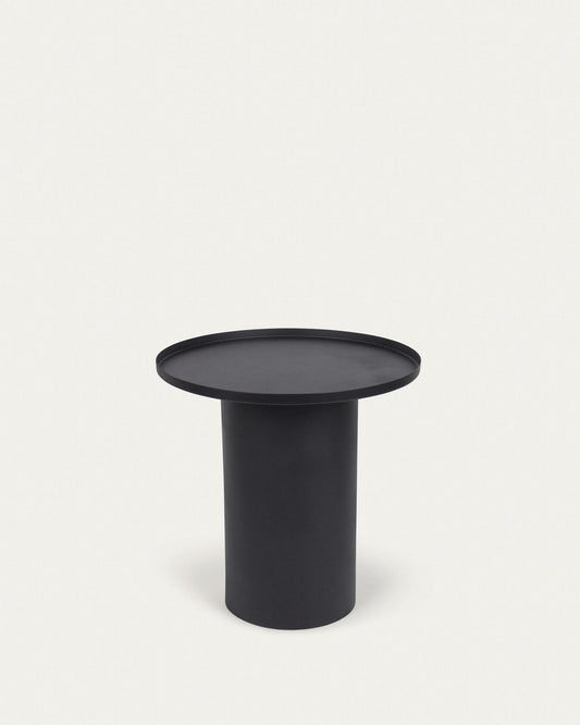 Fleksa round side table in black metal Ø 45 cm