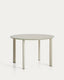 Erice round table in aluminium and ecru tempered glass Ø120 cm