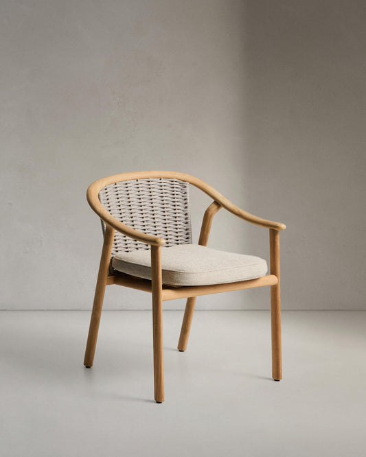 Elunda stackable outdoor chair in solid teak wood FSC 100%