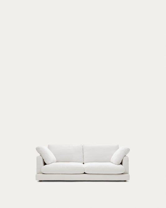 Gala 3-seater white chenille sofa FSC Mix Credit 210cm
