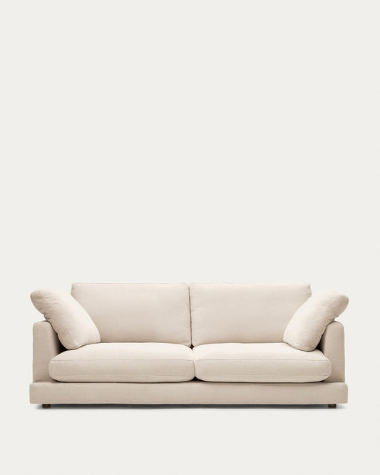 Gala 3-seater beige chenille sofa FSC Mix Credit 210cm