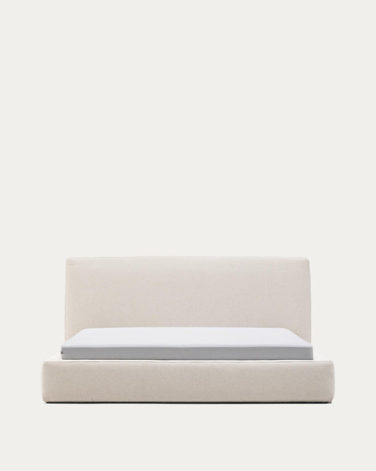 Ecru Blok bed with removable covers for 180 x 200 cm mattress FSC Mix Credit