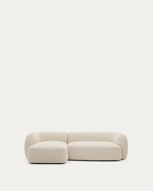 Martina ecru chenille 3-seater modular sofa with left chaise longue 287cm