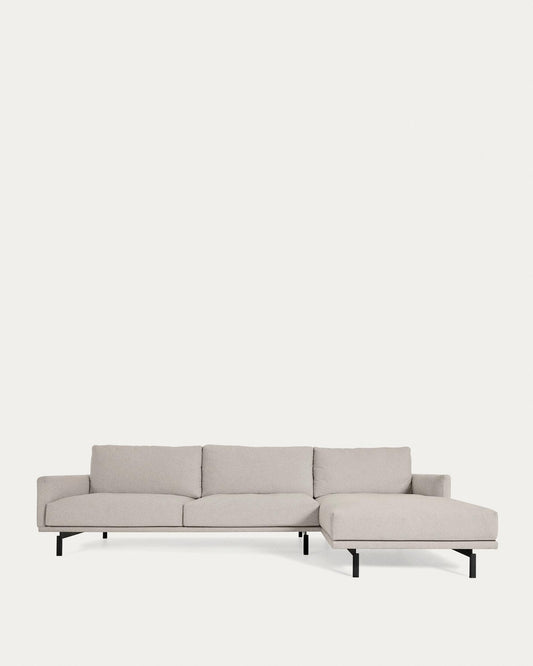Galene 4 seater sofa with right-hand chaise longue in beige, 314 cm FSC Mix Credit