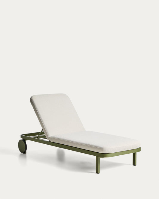 Kionia green aluminium sun lounger.